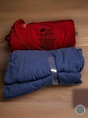 Hanes ComfortSoft Men’s 2-Pack Crew Neck T-Shirt Large Red Blue Short Sleeve